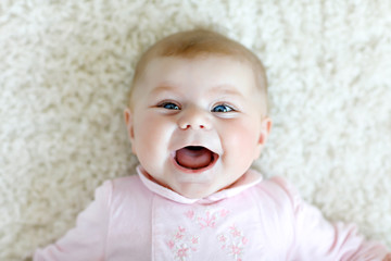 Portrait of cute adorable newborn baby child