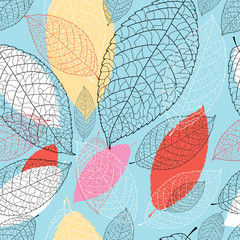 Seamless bright graphic pattern from the leaves