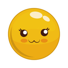 emoticon face happy icon over white background colorful design vector illustration