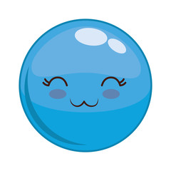 emoticon face happy icon over white background colorful design vector illustration