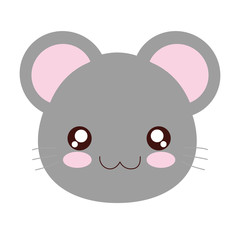 kawaii mouse animal icon over white background vector illustration