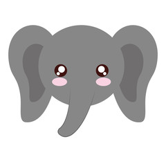 kawaii elephant animal icon over white background vector illustration