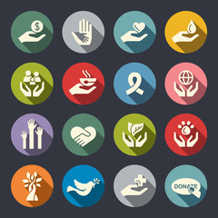 Charity icon set