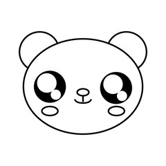 kawaii panda bear animal icon over white background vector illustration
