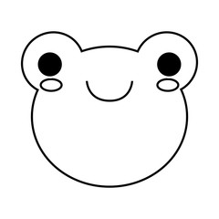 kawaii frog animal icon over white background vector illustration