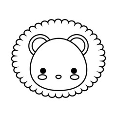 kawaii lion animal icon over white background vector illustration