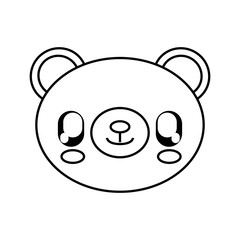 kawaii bear animal icon over white background vector illustration