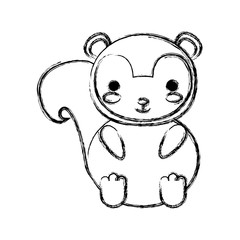 kawaii squirrel icon over white background vector illustration