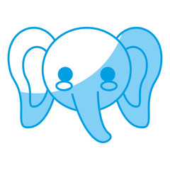 kawaii elephant icon over white background vector illustration
