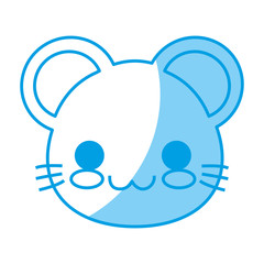 kawaii mouse icon over white background vector illustration