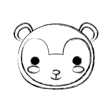kawaii monkey icon over white background vector illustration