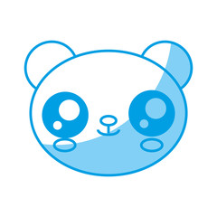 kawaii bear icon over white background vector illustration