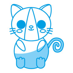 Obraz premium kawaii kitty icon over white background vector illustration