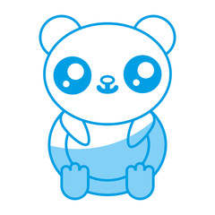 kawaii bear icon over white background vector illustration