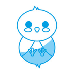 kawaii chicken  icon over white background vector illustration