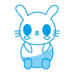 kawaii rabbit icon over white background vector illustration