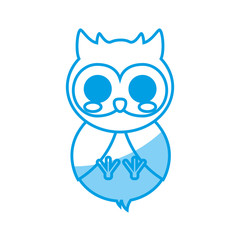 kawaii owl icon over white background vector illustration