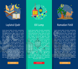 Ramadan and Eid Mubarak Vertical Banner Concept
