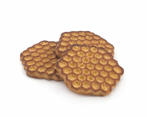 Biscuits with sugar on white background