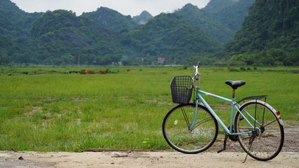 Bicycle in vietnamese valley