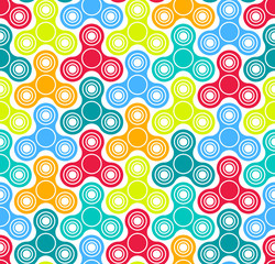 Hand fidget spinner toys seamless pattern.