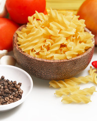 Ingredients for cooking Italian pasta