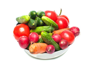 Set of vegetables on a white background