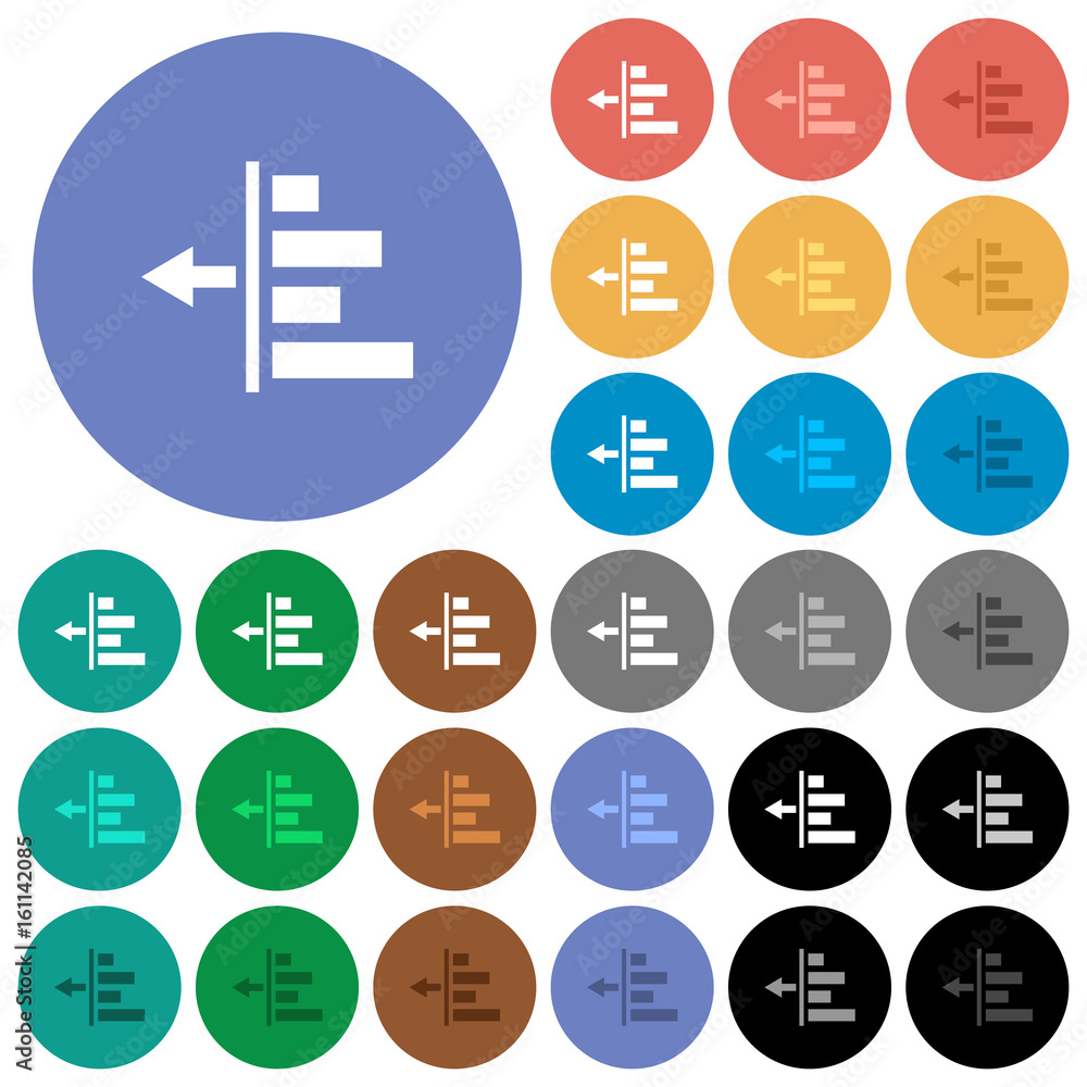 Poster decrease left indentation of content round flat multi colored icons