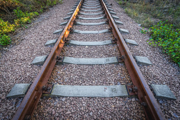Obraz premium Railroad tracks in Chernobyl Exclusion Zone, Ukraine