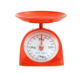 Kitchen weight scale isolated on white background © Winai Tepsuttinun