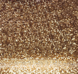 Abstract gold sparkling gold color glitter perspective backdrop,Empty background for holiday season concept,use for display or montage of product