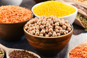 Composition with variety of vegetarian food ingredients