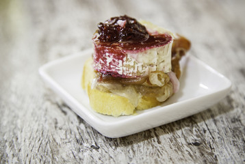 Goat cheese and raspberry