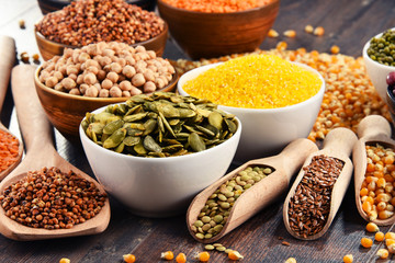 Composition with variety of vegetarian food ingredients