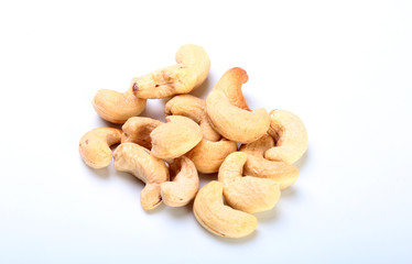 nuts cashews isolated on white background. Selective focus