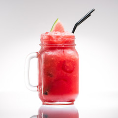  lemonade with watermelon in mason jar