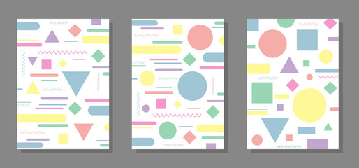 Fototapeta premium Geometric design background. Simple colorful shapes. Template for poster, brochure, cover, textbook, schoolbook etc. Vector