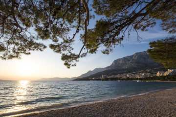 Beach in Makarska Rivera and Biokovo Natural Park in Croatia Europe