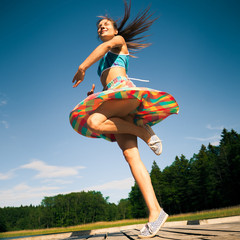Beautiful Girl Dancing in the Nature © Benediktas