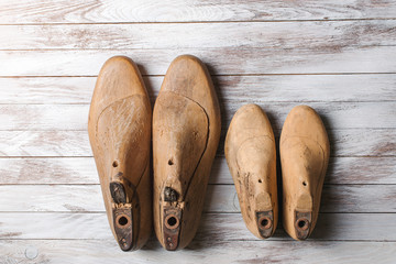 Wooden last for kids and mens footwear .