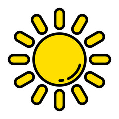 The Sun icon Simple flat symbol Vector illustration cute and warm Summer sign For web banners posters cards