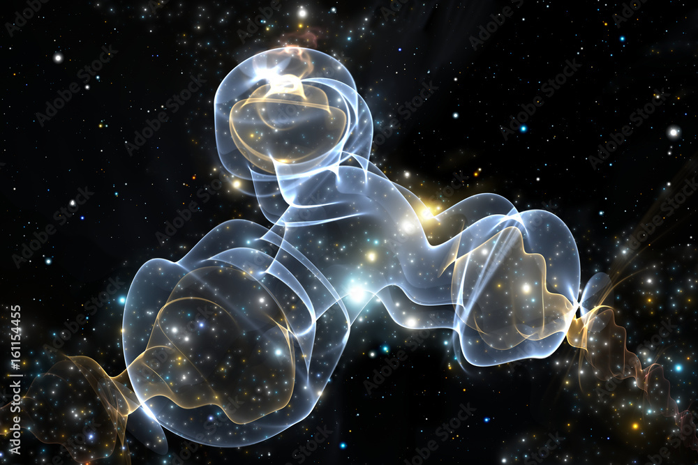 Wall mural simulation of the distribution of dark matter in space