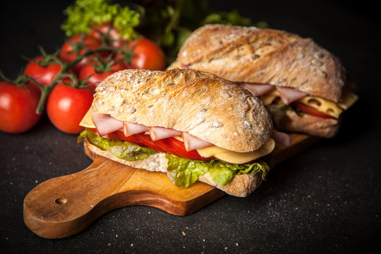 Delicious ciabatta sandwich