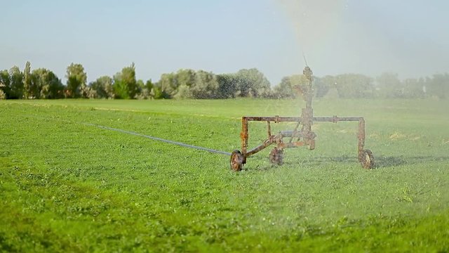 Watering machine in the field