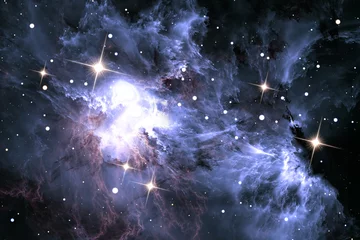 Supernova-Explosion mit leuchtendem Nebel im Hintergrund © Peter Jurik