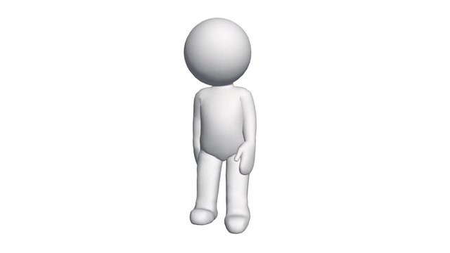 3D cartoon character walking,comics people.