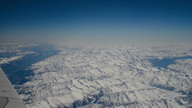 Aerial view of Alps, winter time