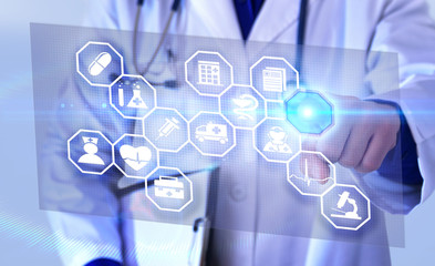 Representation communication fields of medicine futuristic representation