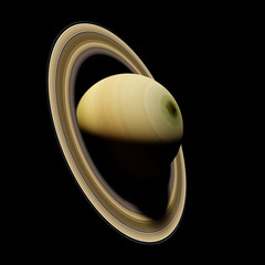 planet Saturn, isolated on black background  © dottedyeti