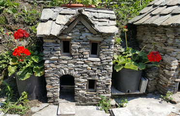 Small stone house typical of valtellina